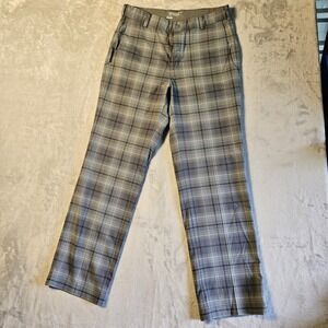 Nike Dri Fit Golf Pants Gray Plaid 30x30 Men's Size Medium Tour Performance